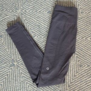 LULULEMON Gray Speckled High Rise Thick Cotton Knit Yoga Leggings Cold Weather